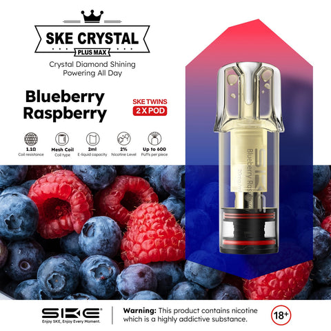 SKE Crystal Plus Max twin Pack Pods - (Box of 10) - Washington Vapes Wholesale